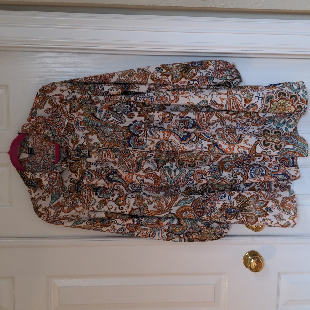 Paisley Button-Up Dress, EUC, Medium Relaxed Fit